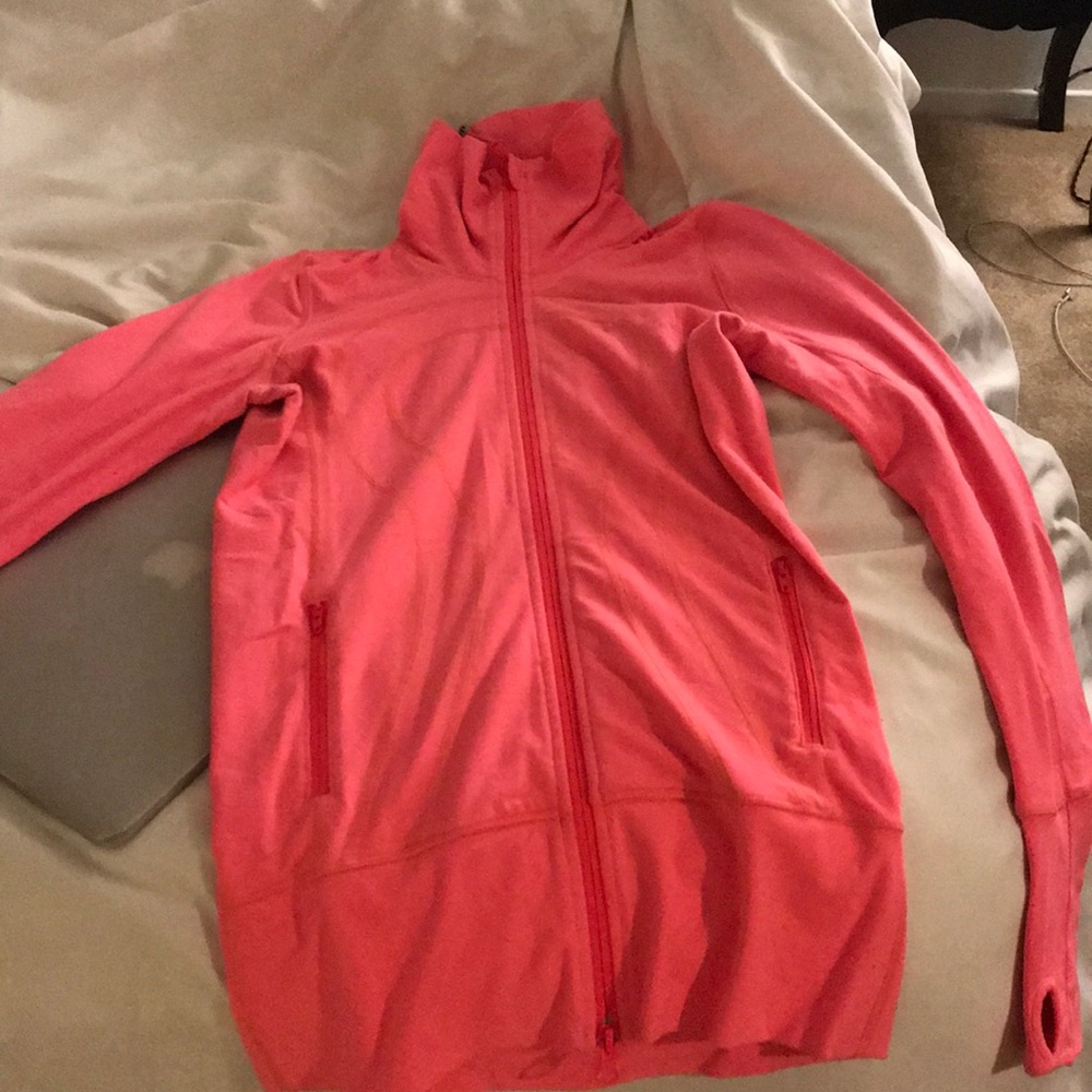 Neon pink lulu lemon track jacket